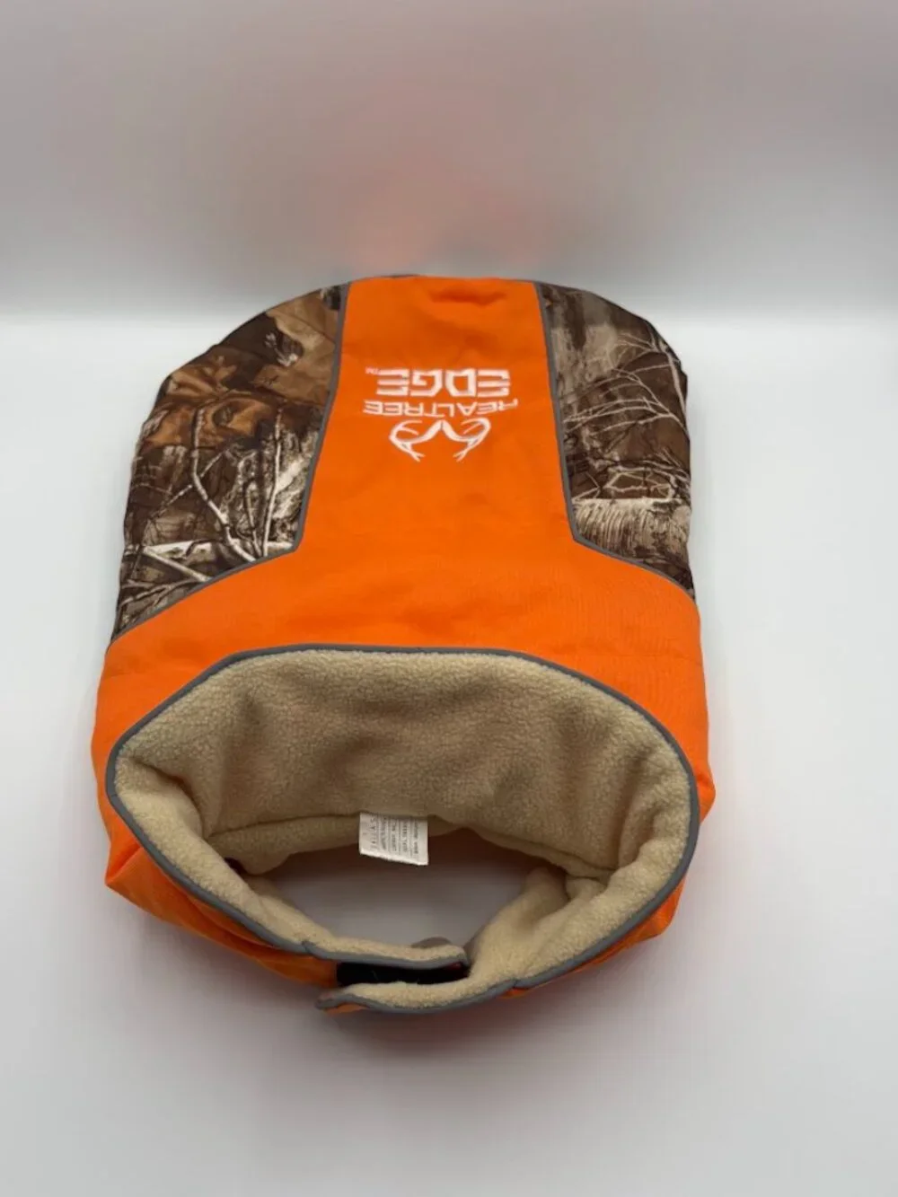 Realtree Edge Camo Dog Jacket Medium Orange Fleece Lined Reflective Hunting Vest